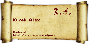 Kurek Alex névjegykártya