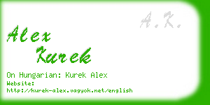 alex kurek business card